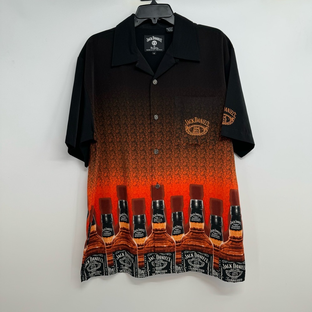 Vintage Jack Daniels Shirt Men’s M  Unique Buttons Up Polyester Multicolor